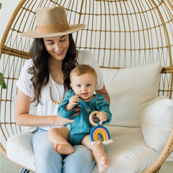 Rainbow Macrame Teether-  Teal + Rose
Chewable Charms - Picture 4 of 6
